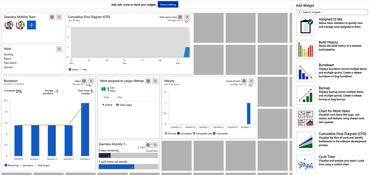 Flexible dashboard configuration