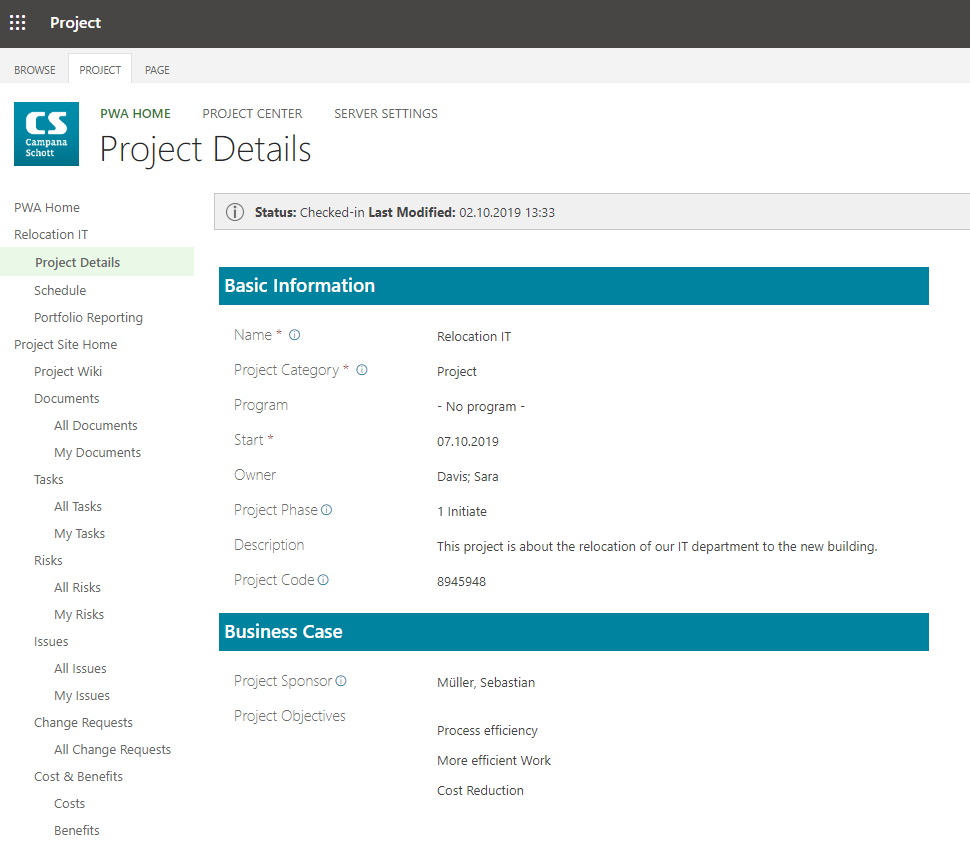 Project Detail Pages